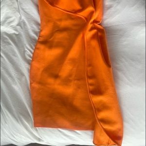 Orange cocktail dress
